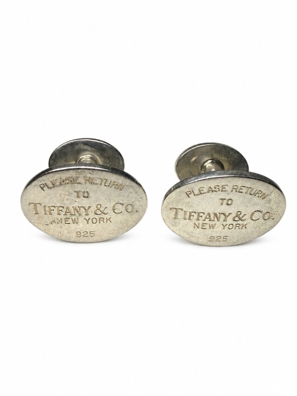 Tiffany & Co. Return to Tiffany Oval Tag Sterling Silver 925 Cufflinks